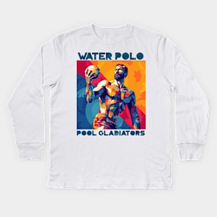 pool gladiators, waterpolo design v2 Kids Long Sleeve T-Shirt